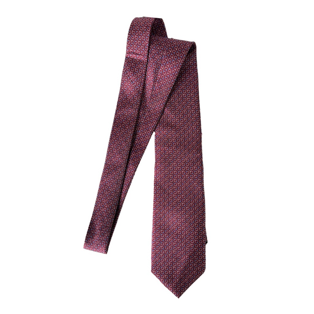 Brooks Brothers Men's Necktie Equestrain Horse Bit Pattern‎ Red Blue Tie